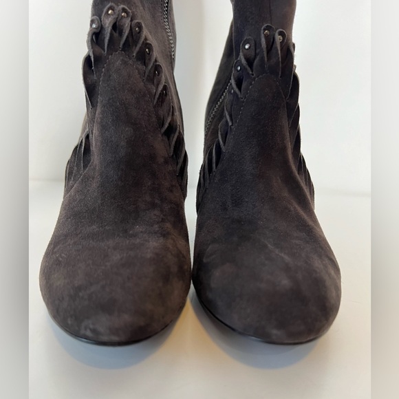 Sigerson Morrison Gray Suede Tall Zip Up Boots - Picture 5 of 13